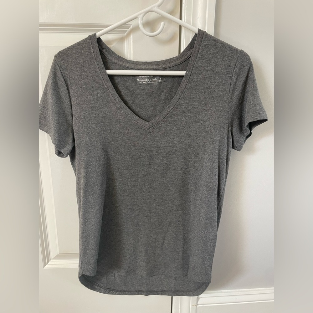 A&F Drapey V-Neck Tee